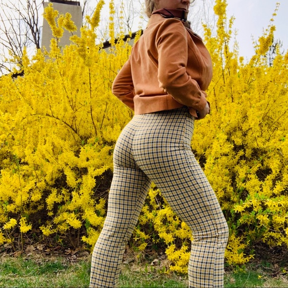 UO Modern Vintage Plaid Tattersall Hi Waist Pants - Picture 15 of 16